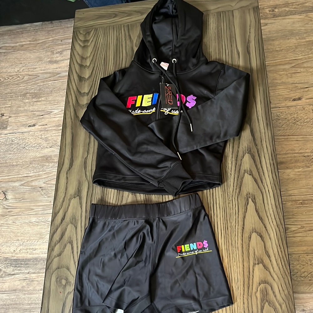 Women’s Bred Inc fiend$ jogger hoodie short set